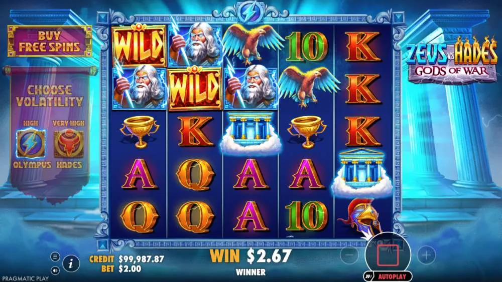 Kompletny zestaw funkcji bonusowych w Zeus vs Hades